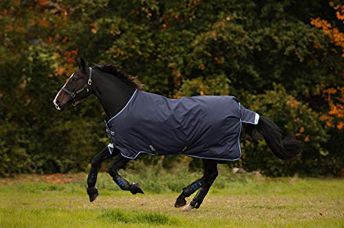 Horseware Amigo Bravo-12 t/o Med w/la Turnout Decke wasserdicht Navy/Blue/Strong Blue & Black HW 20, Deckengröße:130 cm / 6´0 von Horseware