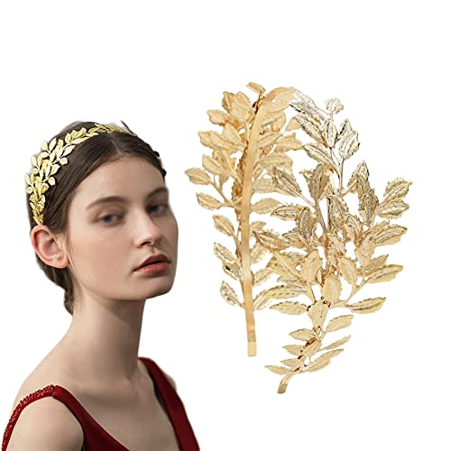 Göttin Krone, Blatt-Stirnband, Hochzeit Haarband Gold, Göttin Headpiece, Verwendet für Brautschmuck, Kopfschmuck aus Blattgold,13x6.7x15cm(Gold) von Hoshisea