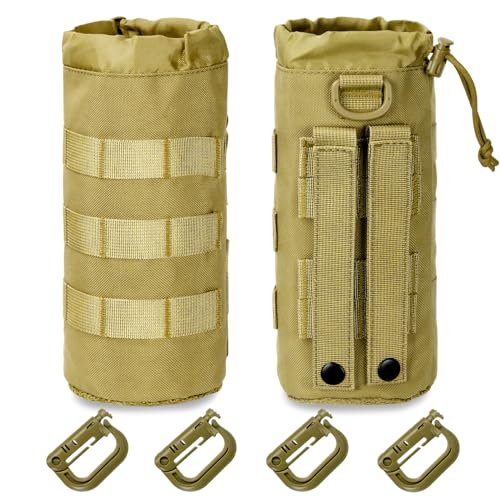 Hossom 2 Pack Molle Flaschenhalter, 1000D Nylon Taktisch Militär Trinkflasche Beutel mit 4 Haken Molle Pouch Flaschen Halter Rucksack Wasserflasche Tragetasche für Outdoor Wandern Jagdcamping Training Hossom 2 Pack Molle Flaschenhalter, 1000D Nylon Taktisch Militär Trinkflasche Beutel mit 4 Haken Molle Pouch Flaschen Halter Rucksack Wasserflasche Tragetasche für Outdoor Wandern Jagdcamping Training von Hossom