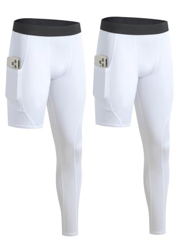 Hotfiary 2 Pack Herren Kompressionshosen, Einbeinige Lange Basketball Kompressionsstrumpf Hosen mit Tasche, Herren Sport Basisschicht Leggings Gymnastikhosen Laufhosen unten Hotfiary 2 Pack Herren Kompressionshosen, Einbeinige Lange Basketball Kompressionsstrumpf Hosen mit Tasche, Herren Sport Basisschicht Leggings Gymnastikhosen Laufhosen unten von Hotfiary