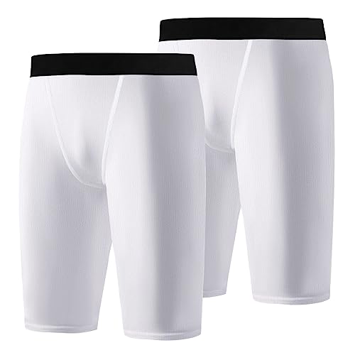 Hotfiary 2 Pack Jugend Jungen Kompression Shorts, Sportliche Spandex Kinder Laufen Kompression Unterwäsche, Schnell Trocknende Jungen Boxer Briefs für Basketball Fußball Laufen Training, 6-14 Jahre von Hotfiary