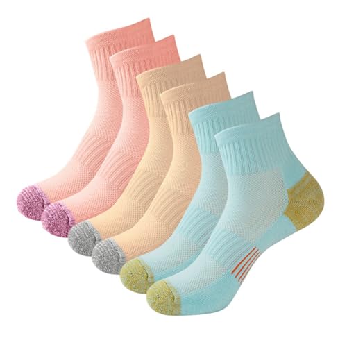 Hotfiary 6 Paar Damen Knöchel Socken sportlich dick gepolstert Laufen Wandern Low Cut Socken Quartal Crew Socken Bogen Unterstützung Hotfiary 6 Paar Damen Knöchel Socken sportlich dick gepolstert Laufen Wandern Low Cut Socken Quartal Crew Socken Bogen Unterstützung von Hotfiary