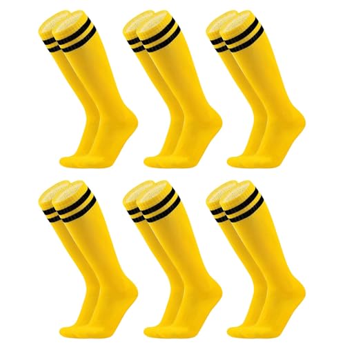 Hotfiary 6 Paar Kinder Fußball Socken, Jugend Jungen Fußball Socken, Mädchen gestreifte Kniestrümpfe, Sport Tube Socken Baseball Softball Socken für Laufen, Training, Rugbys, Hockey Hotfiary 6 Paar Kinder Fußball Socken, Jugend Jungen Fußball Socken, Mädchen gestreifte Kniestrümpfe, Sport Tube Socken Baseball Softball Socken für Laufen, Training, Rugbys, Hockey von Hotfiary