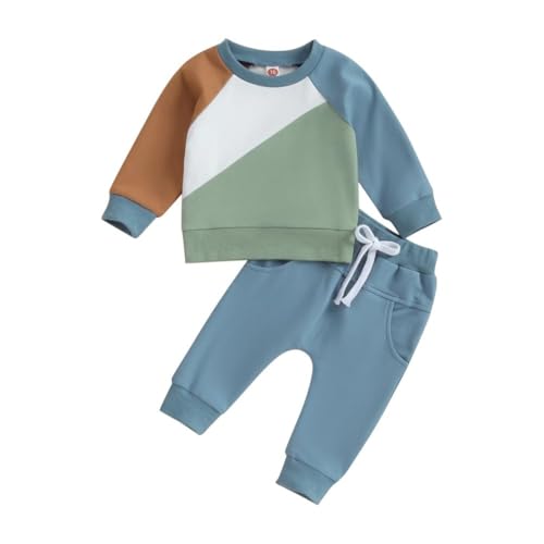 Hotfiary Baby Junge Mädchen Langarm Kleidung Sweatshirt Hosen Sets Säugling Top Freizeit Hosen Set Neugeborenes Outfit 2 STÜCKE für 0-24M von Hotfiary