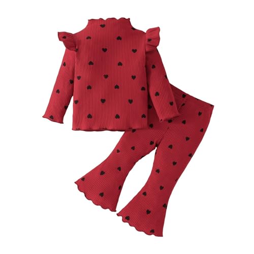 Hotfiary Baby Säugling Mädchen Herbst Outfits Langarm Oberteile und Hosen Sets mit Grubenstreifen Neugeborenes Herbst Kleidung Set für 3-24M von Hotfiary