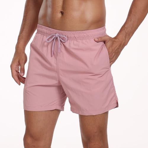 Hotfiary Herren Badeshorts, schnell trocknende Surfer Badeshorts mit Tasche und Netzfutter, atmungsaktiv Lässige Laufshorts für das Fitnessstudio, Einfarbig Badehose Board Shorts für Sommerurlaub von Hotfiary