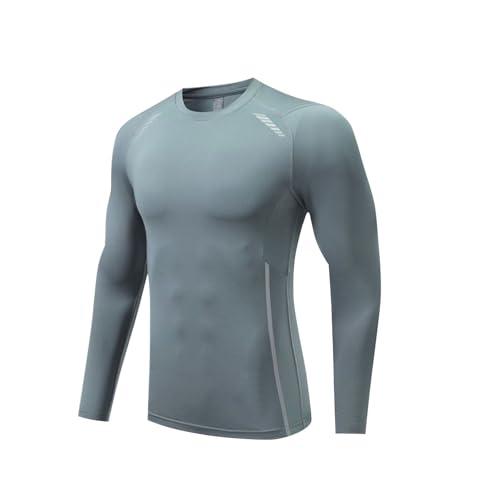 Hotfiary Herren Langarmhemd Schnell trocknend UPF 50+ Sonnenschutz Leichtes T-Shirt Jungen Rash Guard zum Angeln Wandern Laufen Sportlich von Hotfiary