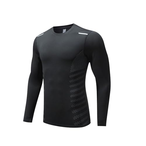 Hotfiary Herren Langarmhemd Schnell trocknend UPF 50+ Sonnenschutz Leichtes T-Shirt Jungen Rash Guard zum Angeln Wandern Laufen Sportlich von Hotfiary