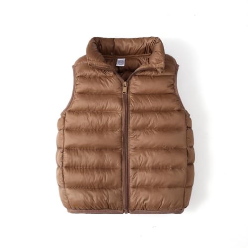 Hotfiary Jungen Mädchen Oberbekleidung Westen Kleinkinder Leichte ärmellose Daunenjacken Kinder Warme Weste Winter Gepolsterte Outfits 3-10Y von Hotfiary