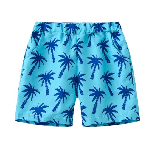 Hotfiary Jungen Schwimmen Shorts, Quick Dry Badehose mit Tasche für Kleinkinder Kinder Jugend Teenager, Single Layer Beach Board Shorts mit Tropical Print, Sommer Strand Pool Badeanzug Bademode 3-14 von Hotfiary