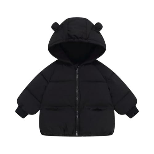 Hotfiary Kids Mädchen Daunenjacken Winter Winddichte Oberbekleidung Kleinkind Langärmelig Wattierte Mäntel mit Kapuze und versteckter Tasche Leichtes Kinder-Daunenjacke mit Reißverschluss Warme Outfit von Hotfiary