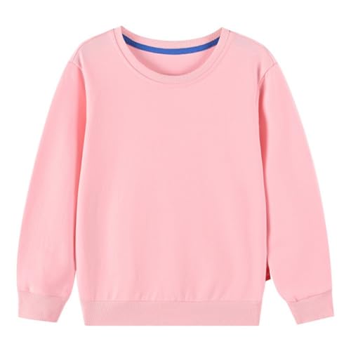 Hotfiary Kinder Crew Sweatshirts für Jungen Mädchen Basic Sport Rundhalspullover Kleinkind Einfarbige Sweatshirts Kinder 2-9Y von Hotfiary