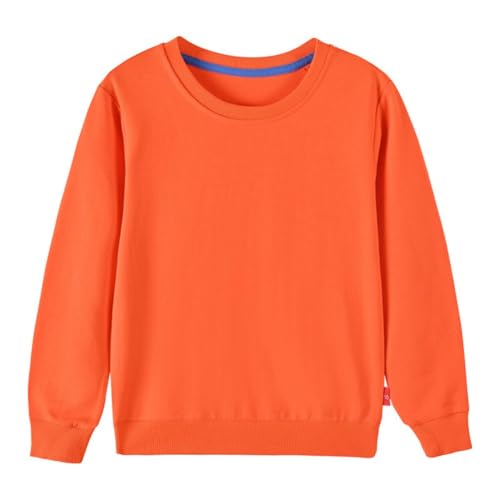 Hotfiary Kinder Crew Sweatshirts für Jungen Mädchen Basic Sport Rundhalspullover Kleinkind Einfarbige Sweatshirts für Kinder 2-9Y von Hotfiary