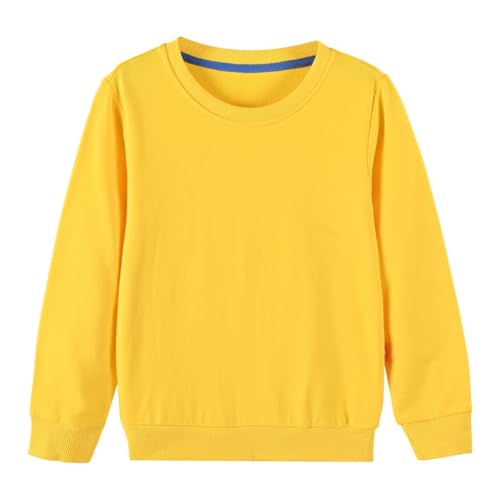 Hotfiary Kinder Crew Sweatshirts für Jungen Mädchen Basic Sport Rundhalspullover Kleinkind Einfarbige Sweatshirts für Kinder 2-9Y von Hotfiary