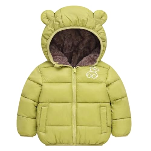 Hotfiary Kinder Daunenjacken mit Zwei Kleinkind Wintermäntel Baby Fleecejacken Langarm Winddichte Oberbekleidung Warme Kapuzenoutfits für Mädchen Jungen Fleece-Jacken 2-7T von Hotfiary