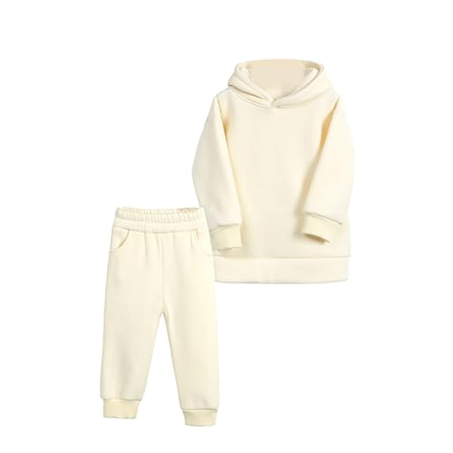 Hotfiary Kinder Junge Kapuzenoberteil und Hose Sets mit gepolstertem Fleece Kleinkind Winter Jogginghose Set Mädchen Kaltwetter Kleidung 1-7T von Hotfiary