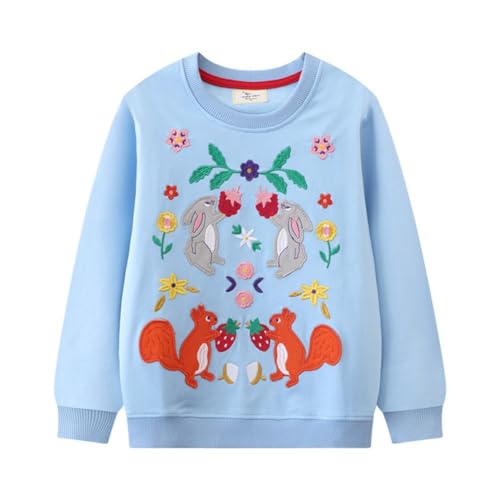 Hotfiary Kinder Mode Sweatshirts Mädchen Stil Casual Sweatshirt mit Dekoration Jungen Langarm Tops für Frühling Herbst 2-7T von Hotfiary