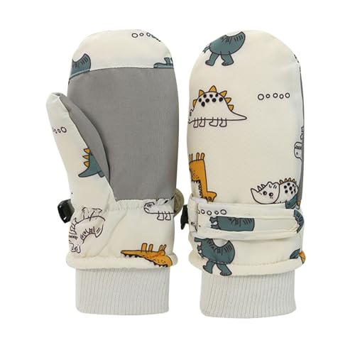 Hotfiary Kinder Schnee Fäustlinge Kleinkind Wasserdicht Winter Ski Handschuhe Warm Dick gefüttert Handschuhe mit elastischen Stulpe für Jungen Mädchen von Hotfiary