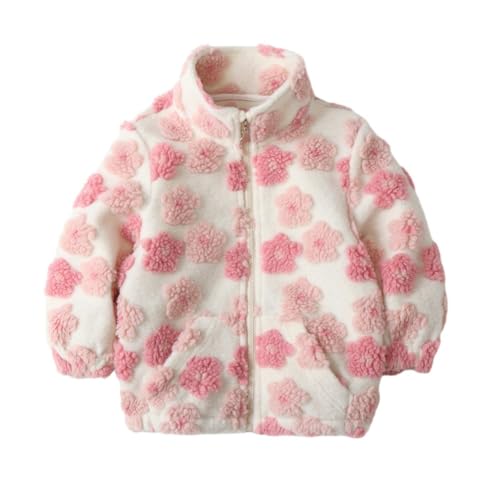 Hotfiary Kleinkind Mädchen Fleecejacke Baby Mädchen Langarm Warme Mäntel Kinder Flauschige Vollreißverschluss Oberbekleidung Herbst Winter Kleidung von Hotfiary