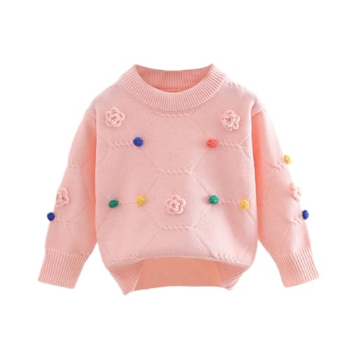 Hotfiary Kleinkind Mädchen Herbst Winter Pullover Strick Outfits Kinder Strick Tops Baby Mädchen Langarm Pullover Pullover für 1-6T von Hotfiary