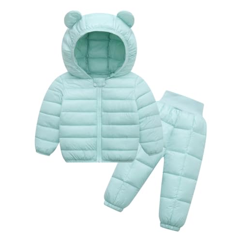 Hotfiary Kleinkind Winter Top Hosen Sets Kinder 2PCS Kleidung Set Jungen Mädchen Jacke und warme Hose Kapuze Schneeanzug für 6M-5T von Hotfiary