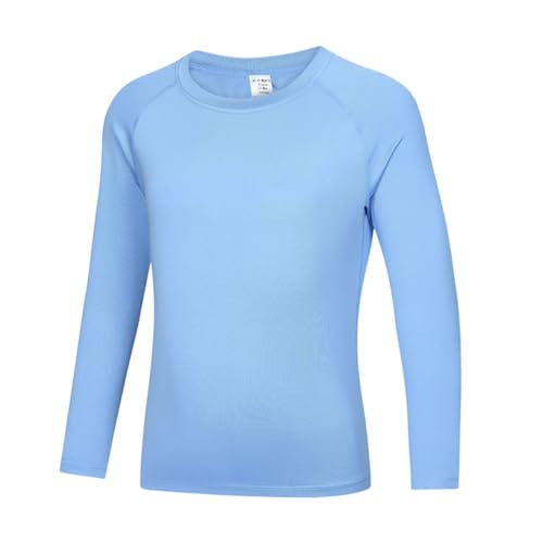 Hotfiary Langarm Rash Guard für Jungen Mädchen UPF 50+ Sun Shirt Jugend Kinder Sportliches Outdoor Angeln Shirt Bademode 4-12Y von Hotfiary