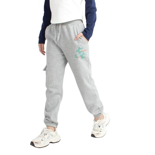 Hotfiary Mädchen Jungen Cargo Jogginghose Kinder Fleecehose Teenager Jogginghose Hose mit 4 und Kordelzug für 6-14 Jahre von Hotfiary