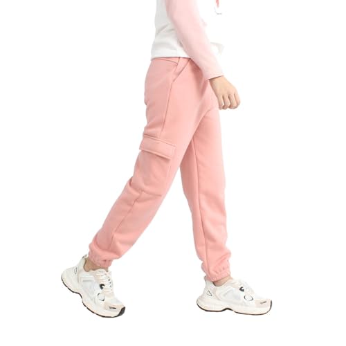 Hotfiary Mädchen Jungen Cargo Jogginghose Kinder Fleecehose Teenager Jogginghose Hose mit 4 und Kordelzug für 6-14Jahre von Hotfiary