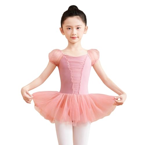 Hotfiary Mädchen Kurze Rüschenärmel Ballettrock Trikot Kleines Mädchen Ballerina Outfit Ballett Tanzkleider für Mädchen von Hotfiary