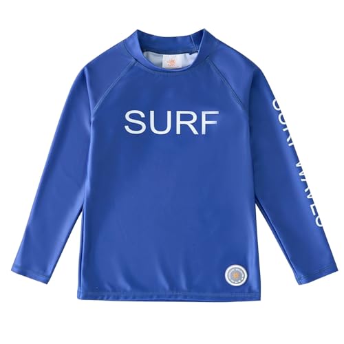 Hotfiary Mädchen Langarm Rashguard Shirt Jungen Rash Guard UPF 50+ Schwimmshirts für Kinder Schnell trocknen UV-Schutz Surf Shirt Bademode Badeanzug Top 3-12Y von Hotfiary