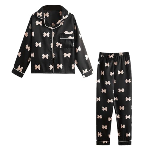 Hotfiary Mädchen Satin Pyjama Kinder Langarm Button-Down Pyjama Set 2 Stück Seidige Nachtwäsche Nachtwäsche für 5-12 Jahre Hotfiary Mädchen Satin Pyjama Kinder Langarm Button-Down Pyjama Set 2 Stück Seidige Nachtwäsche Nachtwäsche für 5-12 Jahre von Hotfiary