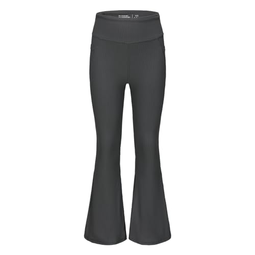 Hotfiary Mädchen gerippt Flare Yoga-Leggings, hohe Taille Bell Bottom dehnbar Yoga-Hosen mit Tasche, Bootcut Wide Leg Workout Tanz Leggings für Kinder Mädchen 4 5 6 7 8 9 10 11 12 Jahre von Hotfiary