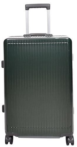 Hartschalen-Reisekoffer mit vier Rädern, starker Metallrahmen, HLG6829, grün, M, Gepäck von House of Luggage