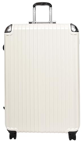Premium Metallrahmen Hartschalengepäck 4 Rollen Koffer 50,8 cm Kabinenweiß HLG8086, weiß, L, Gepäck von House of Luggage