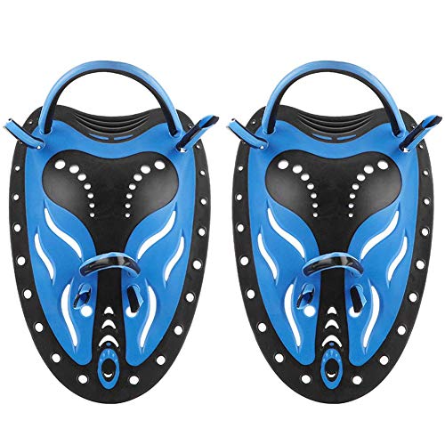 Schwimmen Paddel Professionelle Schwimmen Training Paddles Power Hand Paddles Schwimmen Training Werkzeuge Einstellbar Für Männer Frauen L Blau von HoveeLuty