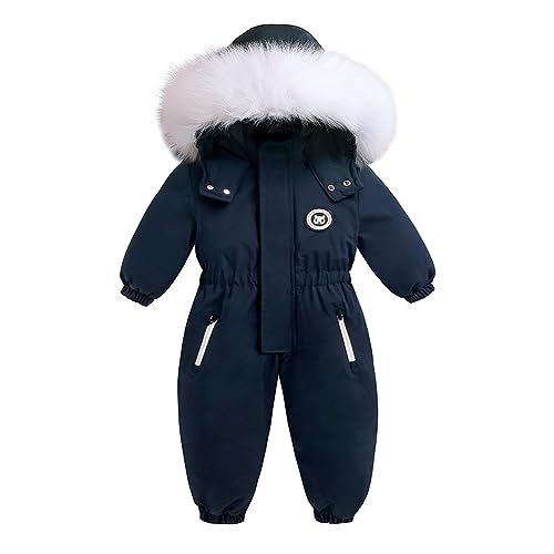 Hovershoes Baby Jungen Mädchen Schneeanzug Mit Kapuze Overall All-in-One Winter Warme Skikleidung Gepolsterte Dicker Mantel Outfit Kleinkind Kinder Schneeanzug Oberbekleidung von Hovershoes