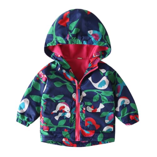 Hovershoes Fleecejacke für Kleinkinder Jungen Mädchen Mantel mit Kapuze Wasserdicht Reißverschluss Lange Ärmel Dicke warme Oberbekleidung Unisex Outdoor leichte Windjacke für Kinder von 2–9 Jahren von Hovershoes