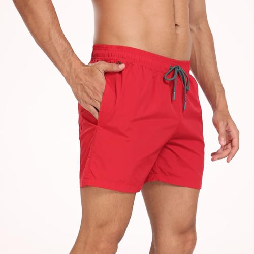 Hovershoes Herren Badeshorts Badehose mit Tasche Netzfutter Wasserdicht Strandshorts Schnelltrocknende Surfshorts Boardshorts Sommerbademode von Hovershoes