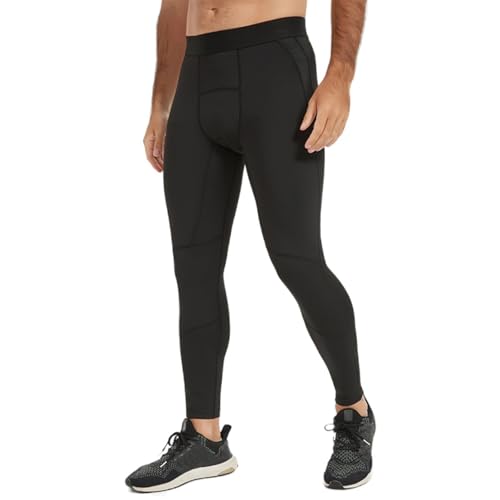 Hovershoes Herren Running Leggings Sporthosen Schnell trockenes Mesh Workout Kompressionshosen Hosen Strumpfhosen Leggings Baselayer für sportliche Laufzeiten Fitness Fußball von Hovershoes