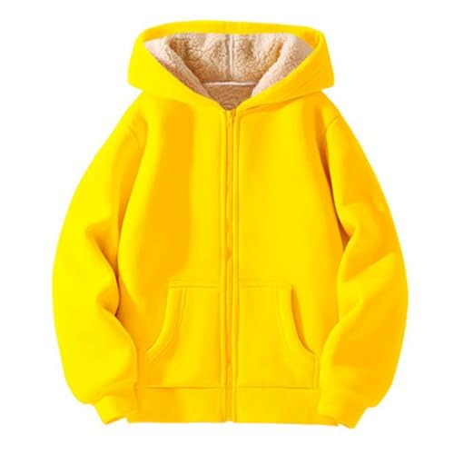 Hovershoes Jungen Mädchen Fleecejacke mit Kapuze Unisex Kinder Zip Up Hoodie Mantel Winter Dicke warme Oberbekleidung PE Schule Sweat Kapuzenpullover Lässige Oberteile für 3-13 Jahre von Hovershoes