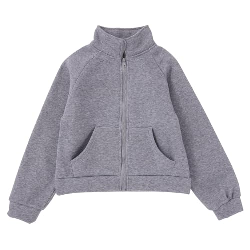 Hovershoes Jungen Mädchen Reißverschluss Jacke Freizeit Sweatshirt Unisex Kinder Sport Schule Langarm Mantel Durchgehender Reißverschluss Frühling Herbst Kleidung Oberbekleidung für 3-14 Jahre von Hovershoes