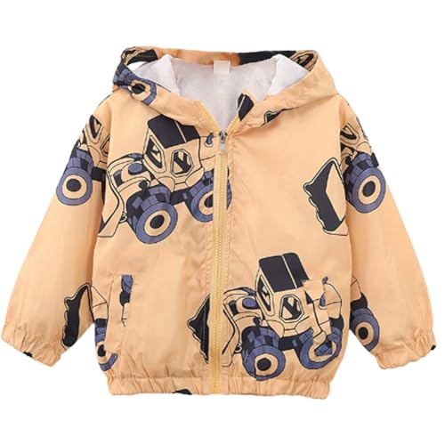 Hovershoes Kapuzenjacke für Kleinkinder Babys Mädchen Jungen Cartoon-Dinosaurier Reißverschluss Winddichte Jacke Windbreaker leicht Hafer Herbst Langarm lässige Oberbekleidung für 1-5 Jahre von Hovershoes