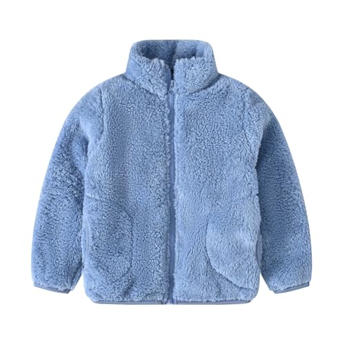 Hovershoes Polarfleecejacke für Jungen und Mädchen mit Reißverschluss für Kleinkinder Warm Winter Outfit einfarbig Pullover Herbstkleidung Schuluniform Outfits für 2-10 Jahre von Hovershoes