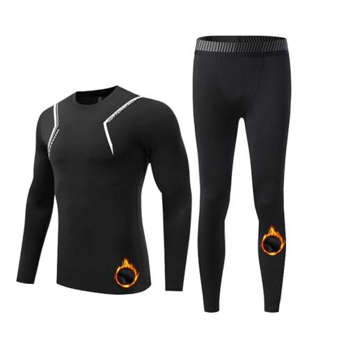 Hovershoes Thermo Sets für Jungen Kompressions Leggings Shirts Anzüge Winter Baselayer Unterwäsche für Kinder Sport Shirt Strumpfhose Oberteil und Unterteil Set für Sport Fußball Basketball Ski von Hovershoes