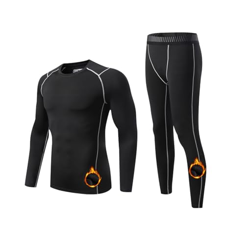 Hovershoes Thermo Sets für Jungen Kompressions Leggings Shirts Anzüge Winter Baselayer Unterwäsche für Kinder Sport Shirt Strumpfhose Oberteil und Unterteil Set für Sport Fußball Basketball Ski von Hovershoes