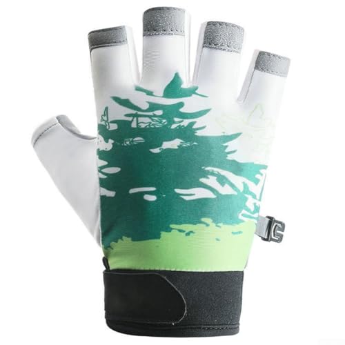 HpLive Sommer-Handschuhe für Radfahren, Fitness, ultradünn, Sonnenschutz, rutschfeste Handfläche, atmungsaktives Eisseidengewebe, Handgelenk-Anpassung (B Grün) von HpLive