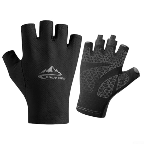 HpLive Sonnenschutzhandschuhe, Eisseide, rutschfeste Fahrradhandschuhe (L schwarz) von HpLive