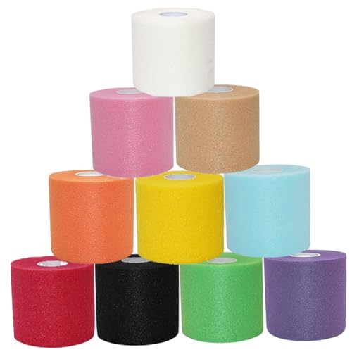 Athletic Tape 10 Roll 10 Farbe 33ft Handgelenkband atmungsaktives, reißbares medizinisches Band Leichtes Sportband Schwamm Sportband, um Verletzungen zu vermeiden von Hperu