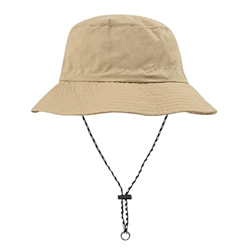 Hperu Boonie Hut breiter Krempe Sonnenhut Sommer UV Schutz Strandhut Faltbare Angelhut mit verstellbarem Kinngurt für Männer Frauen Khaki von Hperu