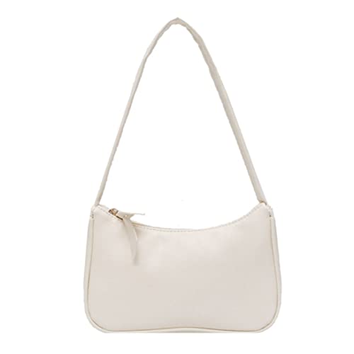 Hperu Clutch Umhängetasche PU Leder Klassische Handtasche Retro Classic -Tasche mit Reißverschluss weißer Handtasche von Hperu